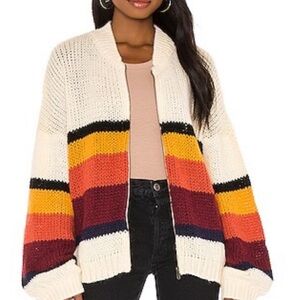 Jen’s Pirate Booty Striped Knit Zip-Up Sweater